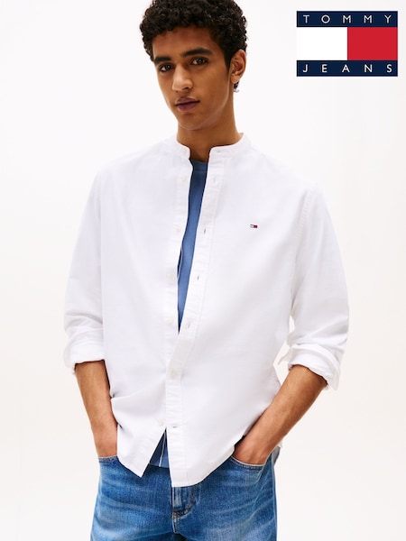 Tommy Jeans Natural Regular Fit Band Collar Shirt (H52392) | €93