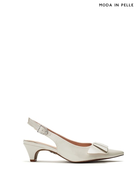 Moda in Pelle Nutmeg Low Pointed Comfort Kitten Heels With Bow Detail (H52433) | AED518
