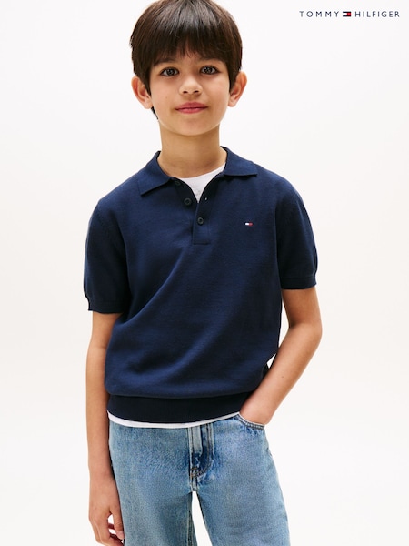 Tommy Hilfiger Blue Chrome Short Sleeve Polo Jumper (H52515) | € 70 - € 86