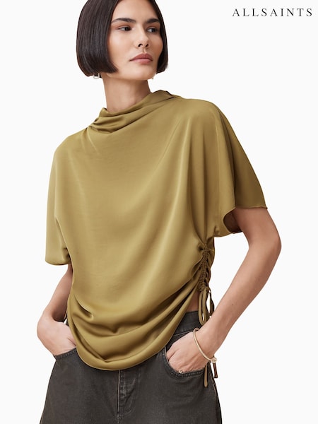 AllSaints Brown Leslie Top (H52588) | 688 QAR