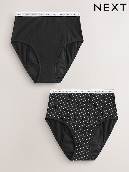 قلب أسود/أحمر - Heavy Flow Period Knickers 2 Pack (H52842) | ‏85 ر.ق.