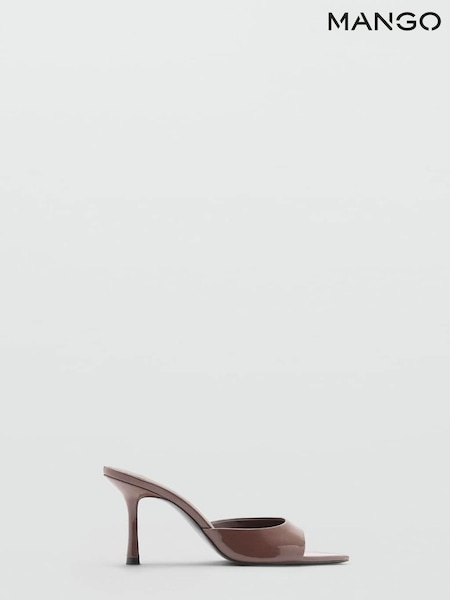 Mango Brown Patent Heeled Sandals (H52920) | €45
