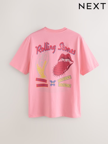 Pink Rolling Stones Regular Fit Band Graphic Print T-Shirt (H52942) | 124 QAR
