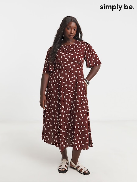 Simply Be Brown Midi Dress (H53048) | €51