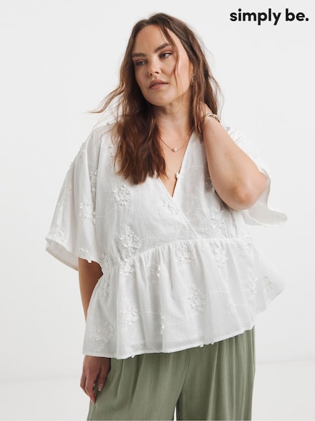 Simply Be Appliqué Floral Print Smock Blouse (H53054) | 283 LEI