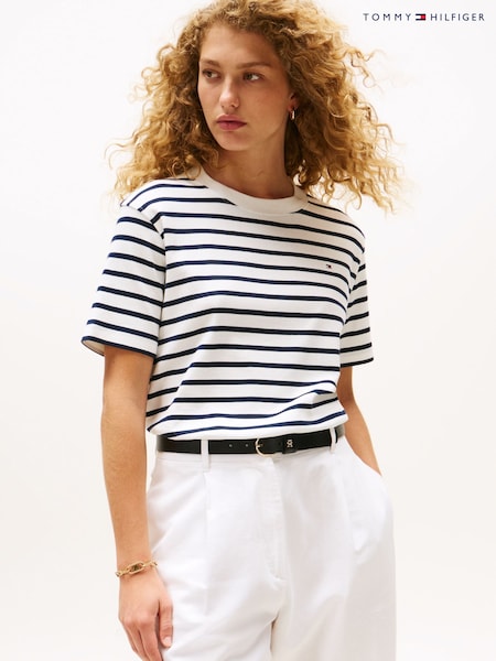 Tommy Hilfiger White Crew Neck Relaxed T-Shirt (H53113) | 3,304 UAH