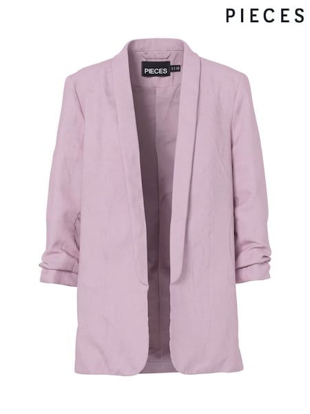 PIECES Pink Relaxed Ruched Sleeve Blazer (H53156) | €56