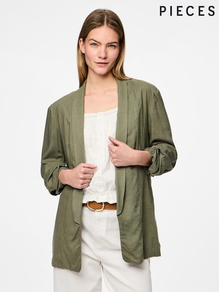 PIECES Relaxed Ruched Sleeve Blazer (H53164) | R$ 435