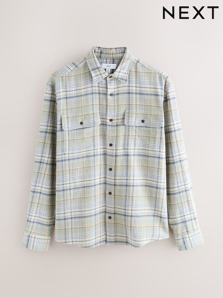 أخضر - Check Long Sleeve Shirt (H53180) | ‏173 ر.ق.