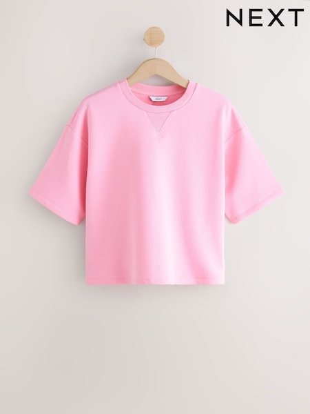 Fluro Pink Cotton Rich Crew Neck Heavyweight T-Shirt (H53210) | R$ 225
