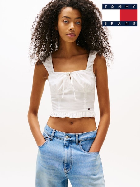 Tommy Jeans Natural Extra Slim Fit Cropped Sleeveless Blouse (H53317) | R$ 545