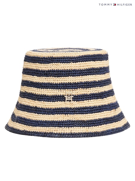 Tommy Hilfiger Straw Crochet Stripe Bucket Hat (H53322) | 117 €