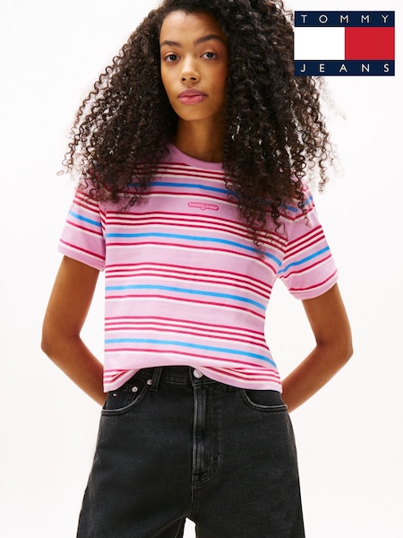 Tommy Jeans Stripe Logo T-Shirt (H53326) | 261 LEI