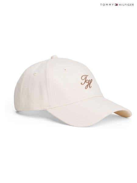 Creme - Tommy Hilfiger 100% Cotton Monogram Embroidery Baseball Cap (H53327) | R$ 445