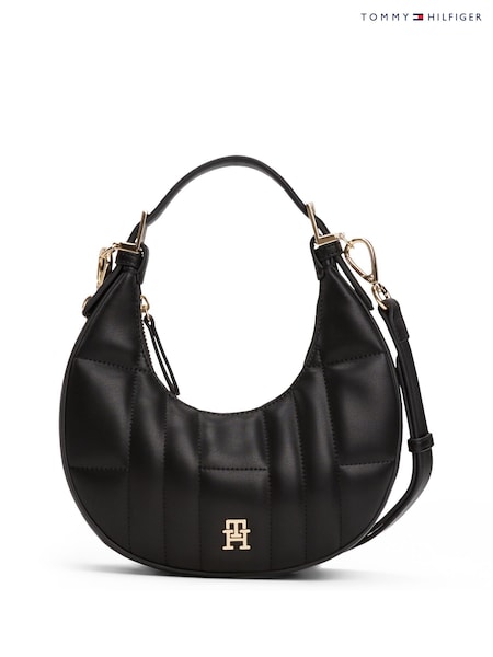 Tommy Hilfiger Black Quilted Crescent Cross-Body Shoulder Bag (H53331) | 820 zł
