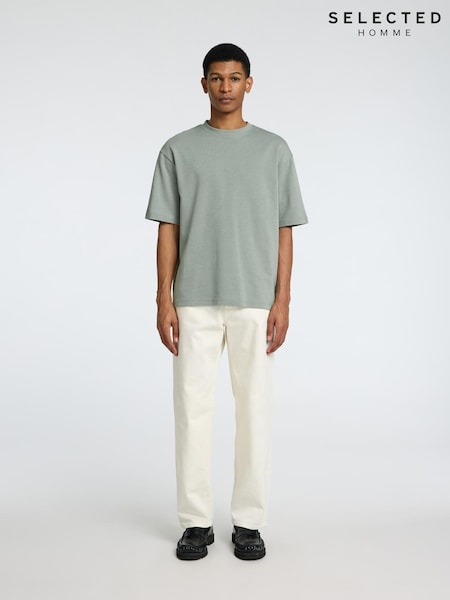 Selected Homme Green Short Sleeve Crew Neck T-Shirt (H53388) | €33