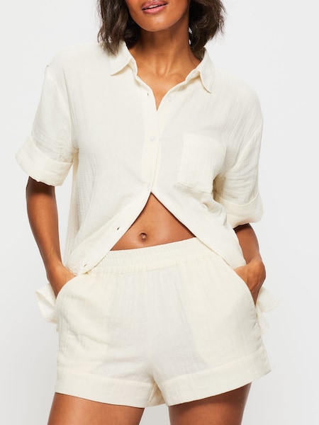 KBX White White Annie Cheesecloth Shorts (H53407) | €22.50