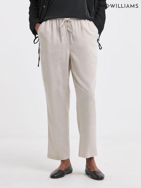 JD Williams White Linen Tapered Trousers (H53485) | €40