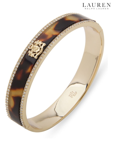 Lauren Ralph Lauren Gold Tone Crest Bangle Bracelet (H53496) | €102