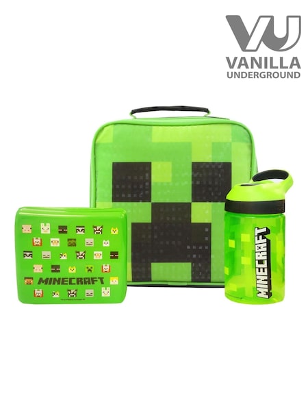 Vanilla Underground Green Boys Minecraft Lunch Bag Bottle and Snack Pot (H53501) | €36