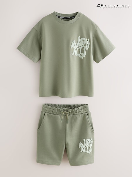 smALLSAINTS Khaki Green Orlando T-Shirt and Sweat Shorts Set (H53546) | €54 - €63