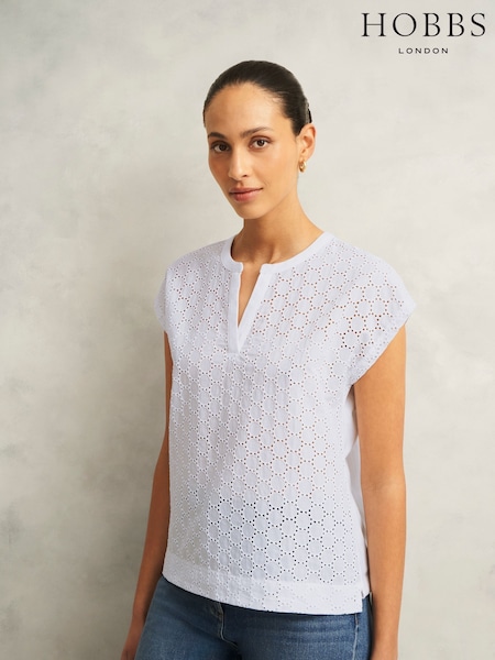 Hobbs Joanna Broderie Top (H53675) | ‏277‏₪