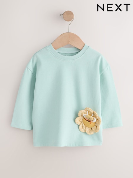 Pale Green Padded Bee Long Sleeve T-Shirt (3mths-7yrs) (H53781) | AED51 - AED61