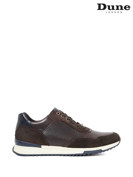 Dune London Brown Thornbury Leather Trainers (H53911) | €138