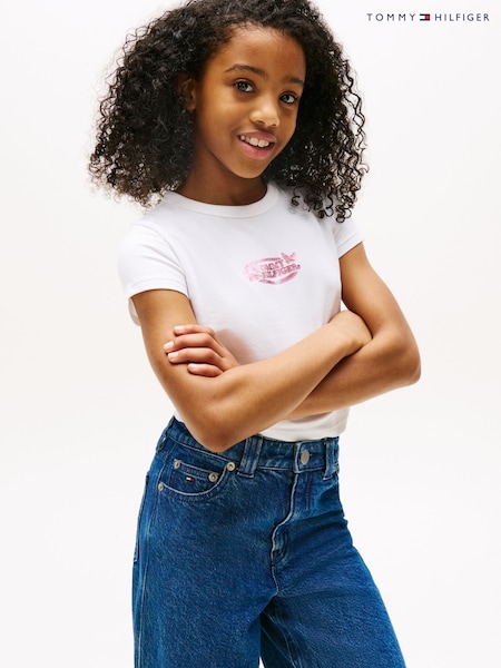 Білий - Tommy Hilfiger Extra Slim Metallic Logo T-Shirt (H53935) | 1 081 грн - 1 322 грн