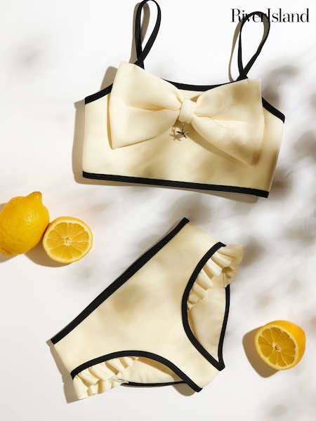 River Island White Girls Mono 3D Bow Bikini (H54044) | €26