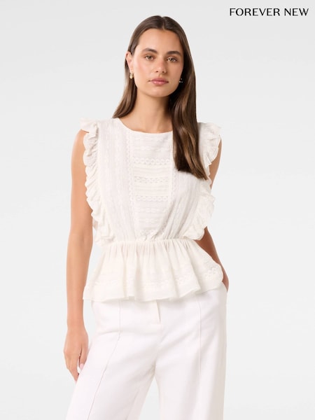 Forever New Rose Ruffle Sleeves 100% Cotton Top (H54158) | €66