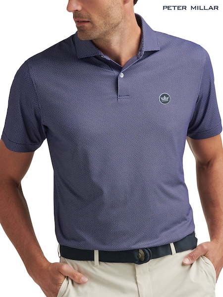 Peter Millar Blue Grovewood Performance Jersey Polo Shirt (H54194) | €136