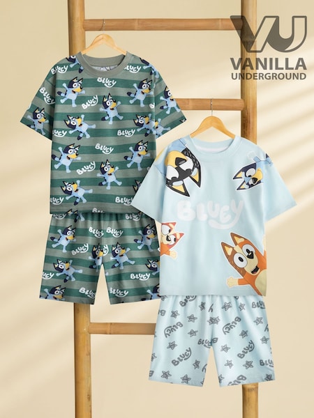 Vanilla Underground Boys Bluey Multicoloured Short Sleeve Short Leg Pyjamas Set Pack of 2 (H54209) | 1 878 грн