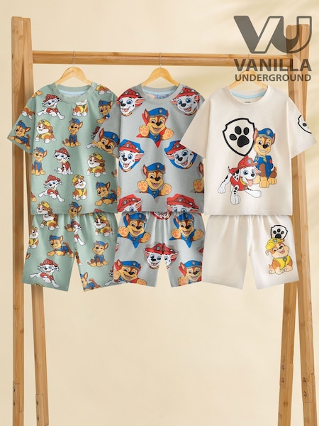 Vanilla Underground Grey Paw Patrol Boys Multicoloured Short Sleeve Short Leg Pyjamas Set Pack of 3 (H54211) | AED182