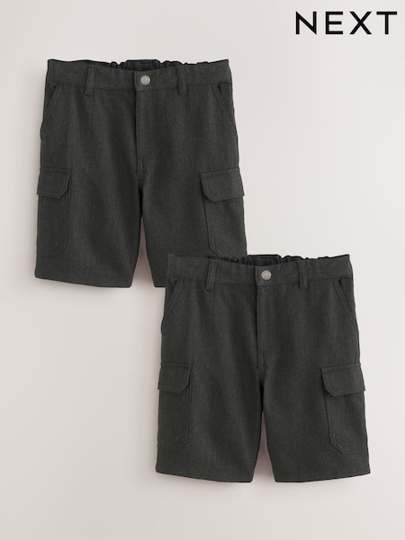 Grey 2 Pack School Cargo Shorts (3-14yrs) (H54243) | €17 - €35