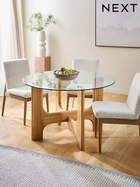 Oak and Glass Kala 4 Seater Dining Table (H54271) | €729