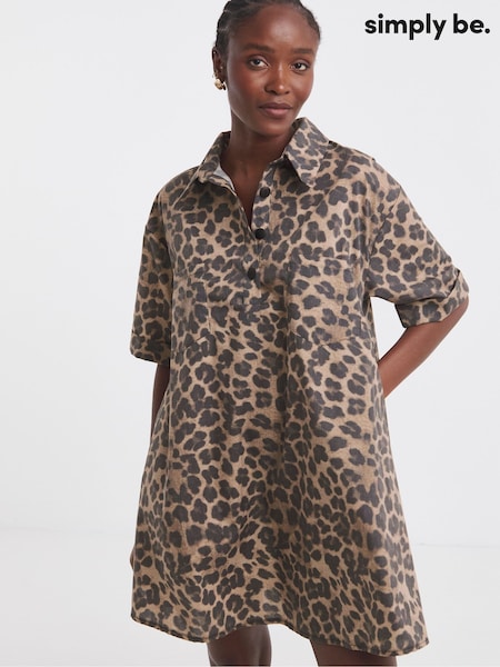 Simply Be Animal Print Pocket Shirt Dress (H54275) | € 45