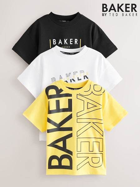 Baker by Ted Baker Graphic Print T-Shirts 3 Pack (H54359) | €42 - €48