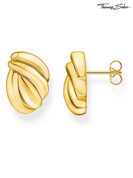 Thomas Sabo Gold Tone Organic Shapes Looped Studs Earrings (H54380) | €159