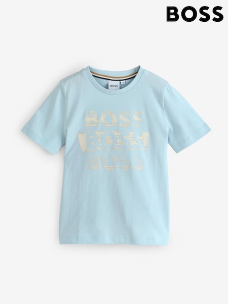 BOSS Blue Logo Short Sleeve T-Shirt (H54397) | 313 QAR - 398 QAR