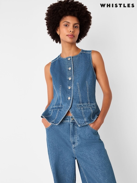 Whistles Slim Fit 100% Cotton Waistcoat (H54434) | 737 LEI