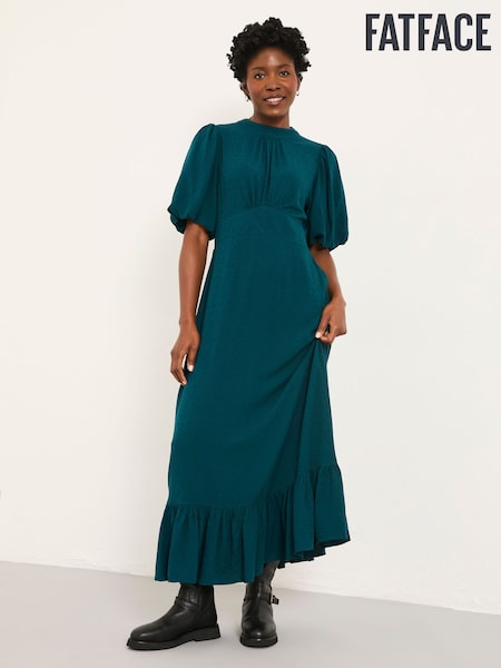 FatFace Mila Teal Blue Midi Dress (H54451) | R$ 710