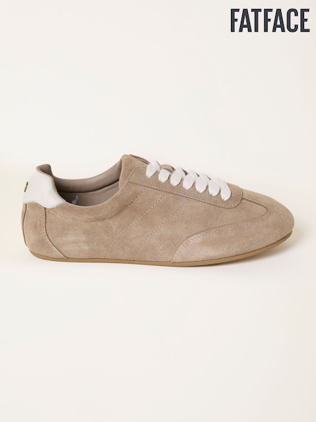 FatFace Light Brown Slim Ballet Suede Trainer (H54588) | €65