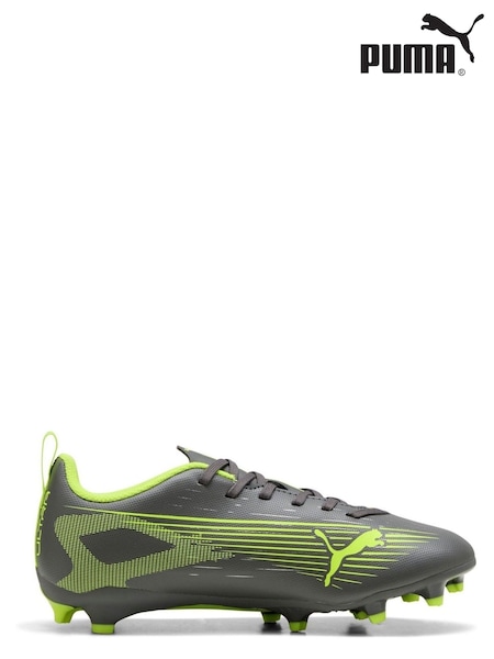Puma Grey/Green Boys Ultra 5 Play Fg/ag Football Boots (H54616) | €53
