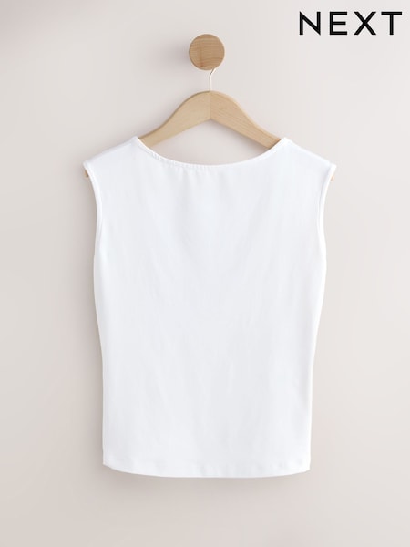 White Soft Touch Backless Sleeveless Top (H54664) | 99 QAR