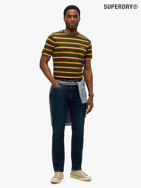 Superdry Green Essentials Stripe 100% Cotton T-Shirt (H54701) | €35