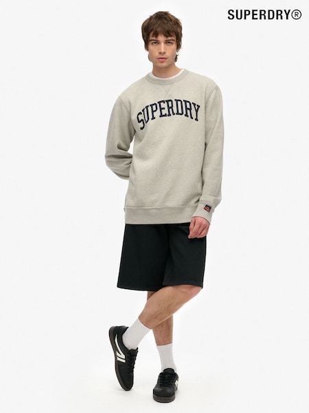 Superdry Grey Athletic Essentials Crew 100% Cotton Sweatshirt (H54710) | R$ 495