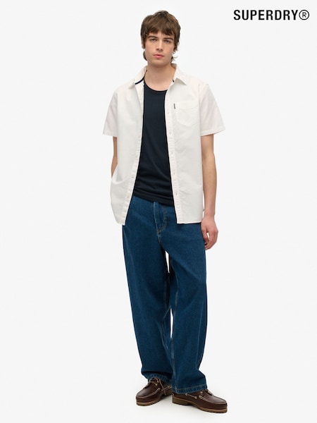 Superdry White Oxford Short Sleeve Shirt (H54712) | €68