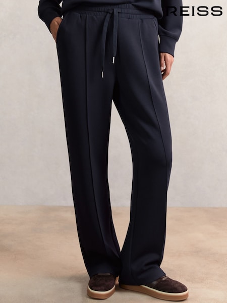 Reiss Navy Jemma Petite Modal-Blend Interlock Wide-Leg Joggers (H54752) | €170