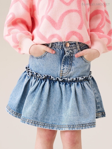 Angel & Rocket Blue Noemie Heart Pocket Denim Skirt (H54804) | R$ 235 - R$ 275